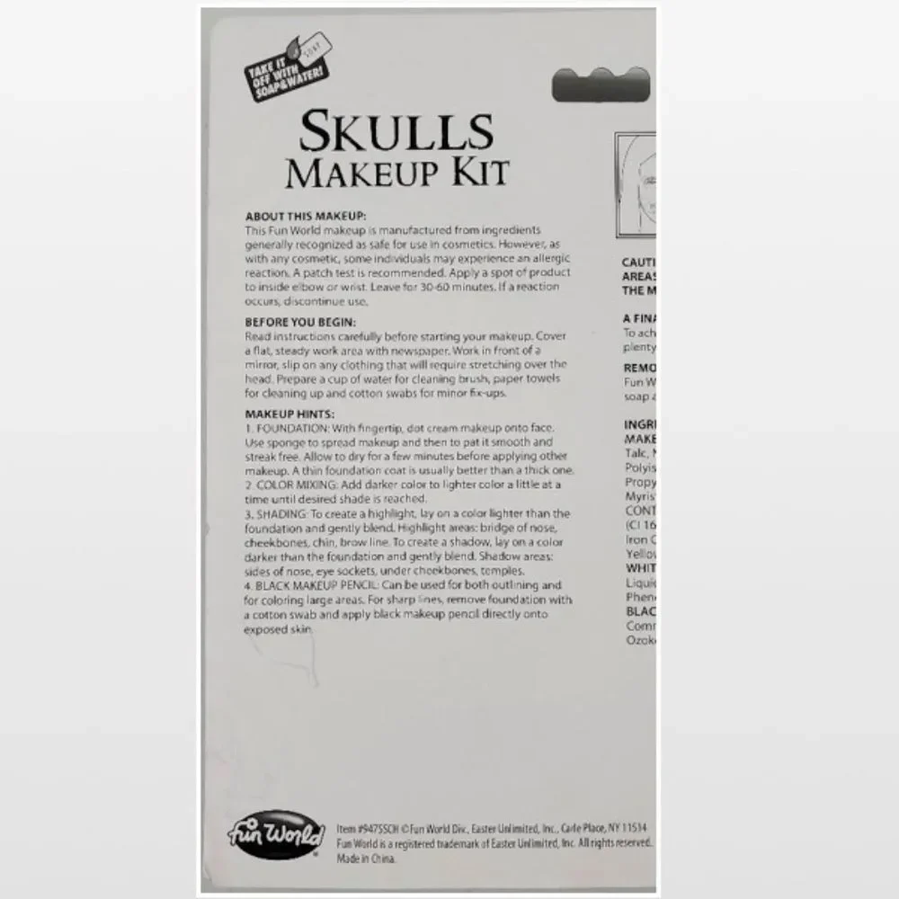 New Skulls Halloween Makeup Kit NWT